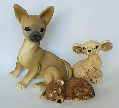 Vintage Chihuahua Dogs Ceramic Decorative Figurines Lot Of 3 • $15