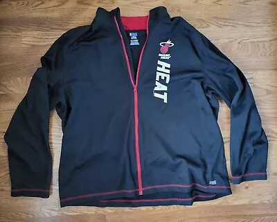 Miami Heat Mens Black Red TX3 Cool Zip Performance Mens 2XL Basketball Jacket • $11.75