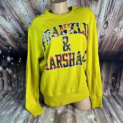 Franklin & Marshall Womens Size Large Yellow Long Sleeve Crewneck Shirt Top EUC • $45.99