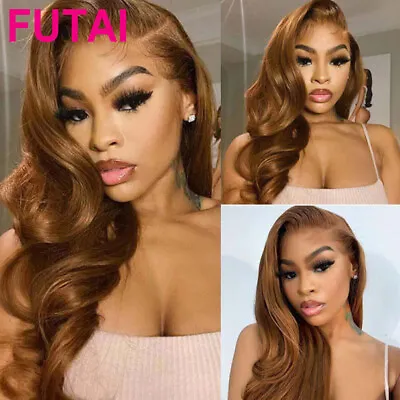 Brown Wigs #6 Mongolian Human Hair 13×4 Lace Front Wigs Body Wave 150% Density • $67.44