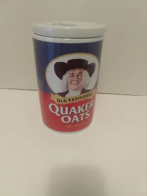 QUAKER OATS 120 Anniversary Cookie Jar Canister Lid 1997 Ceramic Oatmeal Recipe • $35.20