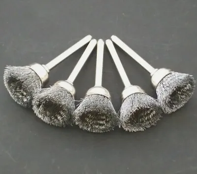 £6.49 • Buy 5 Steel Wire Cup Brushes For Dremel Accessories Rotary Hobby Multi Tool