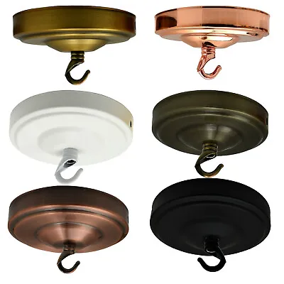 Hook Ceiling Rose Plate Light Fitting Glass Shade Chandelier Choose Finish • £7.79