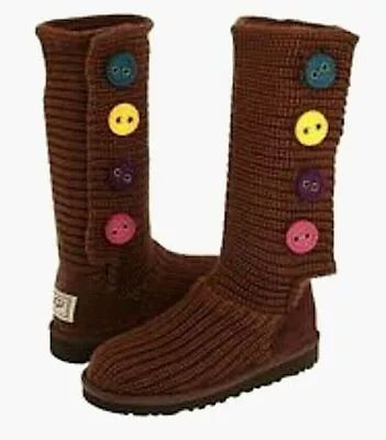 NIB New Kid's UGG Australia Crochet Cardy II Boots Chocolate 9 10 12 Or 1  • $114.95