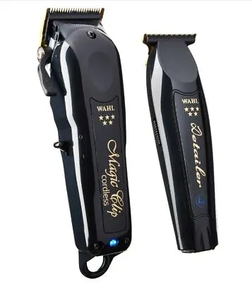 Wahl Cordless Barber Combo Black Magic Clip Clipper & Detailer Trimmer 3025397 • $337.13