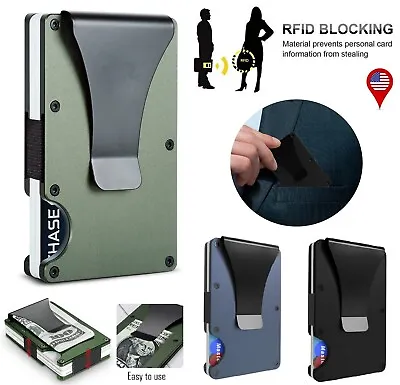 Men's Wallet RFID Blocking Slim Money Clip Credit ID Card Holder Thin Minimalist • $10.34