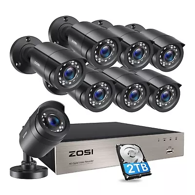 ZOSI H.265 8CH 5MP Lite DVR 1080P HD CCTV Security Camera System IR Night Vision • $209.99