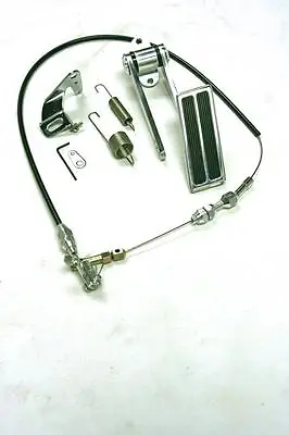 Universal Aluminum 2 Pad Gas Pedal + 24  Black Throttle Cable Bracket Spring Kit • $75.87