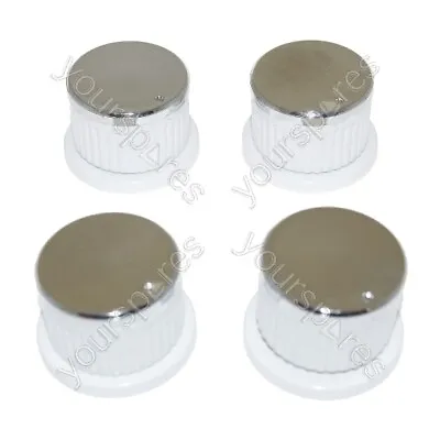 Fits Kenwood Oven Cooker Hob Knob Dial Pack Of 4 White/Silver • £6.99