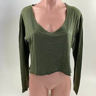 Victoria's Secret PINK Long Sleeve Sleep Crop Top Shirt  Green  Size XS   NWT • $17.11