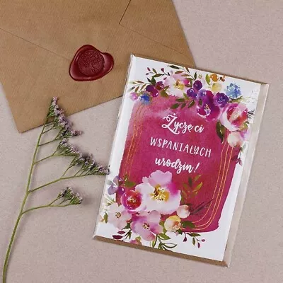 £2.95 • Buy Birthday Greeting Card In Polish Language - Życzę Ci Wspaniałych Urodzin! 