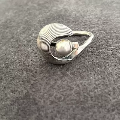 Vintage Sterling Silver Modern Design Unique Ring Minimalist Mid Century Style • $6.20