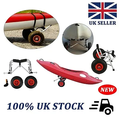 80KG Folding Kayak Trolley With Kick Stand - Heavy Duty Sit On Canoe • £34.19