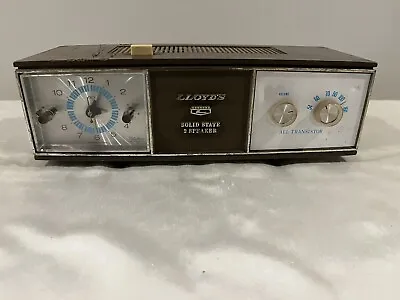 $12.99 • Buy Vintage LLOYD'S Solid State 2 Speaker AM Clock Radio - Works - 8J36G