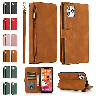 Zipper Leather Card Wallet Flip Case For IPhone 15 Pro Max 14 13 12 11 XS XR 87 • $13.54
