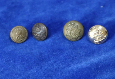 £5 • Buy Job Lot 4 Military Buttons, WW2: Inc Royal Artillery, RAF, South Africa Police