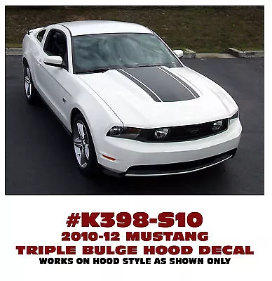 K398 2010-12 Ford Mustang - Triple Hood Bulge Stripe Decal Kit - S10 Hood  • $79.95