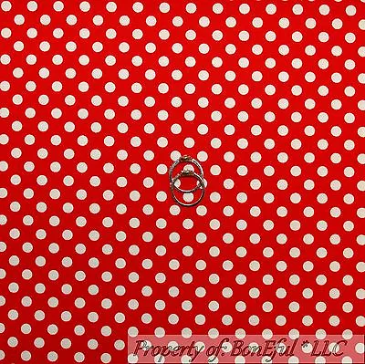 BonEful FABRIC FQ Cotton Quilt Red White Little Polka Dot Minnie Mouse Girl Boy • £4.22