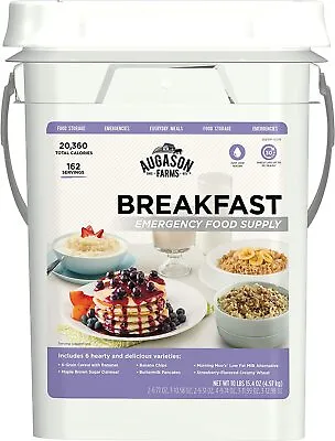 162 Servings Storage 4 Gallon Survival Bucket Breakfast Emergency Food Supply US • $76.95