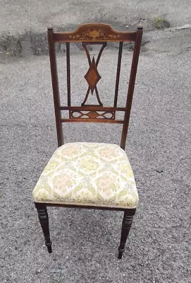 Edwardian Floral Hall Chair.  Very Good Condition. Sturdy. • £39