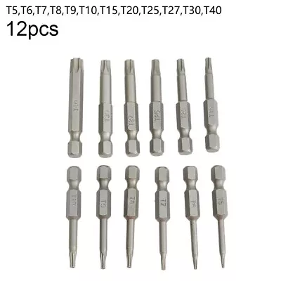 New Set Torx Inch Driver Cheap 1/4?? Magnetic 12pcs T5-t40 T6 50mm ? Tools Bits • $21.28
