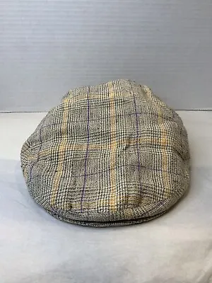Vintage Mens Borsalino Made In Italy Tan Flat Cap Newsboy Hat Men’s Size 7 1/2 • $69.98
