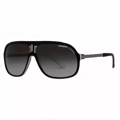 $104.99 • Buy Carrera 40 90D 9O Gloss Black Frame Grey Gradient Lens Mens Aviator Sunglasses .
