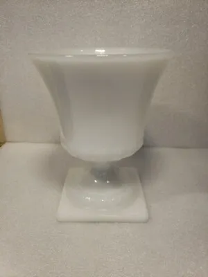 Vtg~E.O. Brody~Milk Glass~Greek Key Wheat Pattern~Pedestal Compote/Planter(DR35) • $14.99