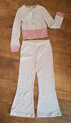 £12.99 • Buy River Island Size Age 5-6 Years 116cms Top And Trousers Suit Pink Dogtooth...