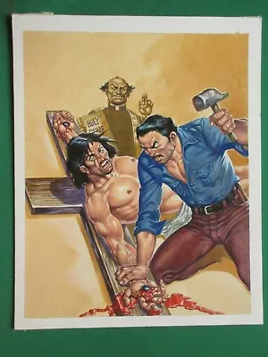Crucifix Horror Holy Bible Violent Gore Nota Roja #8 Original Mexican Cover Art • $199.99