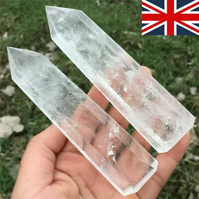 Large Clear Quartz Crystal Point Natural Wand Specimen Reiki Healing Stone 6-7CM • £6.23