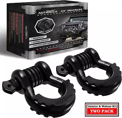 Shackles 3/4  D Ring Shackle 2 Pack 41887Ibs Break Strength With 7/8 • $34.51