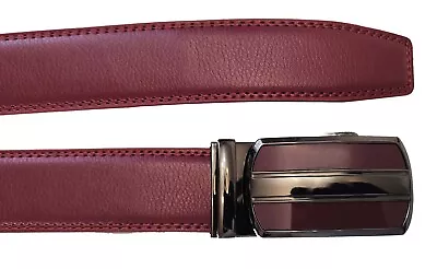 Men's Belt Leather Dress Belt Automatic Lock Men's Leather Belt Up To 50  7860 • $15.16