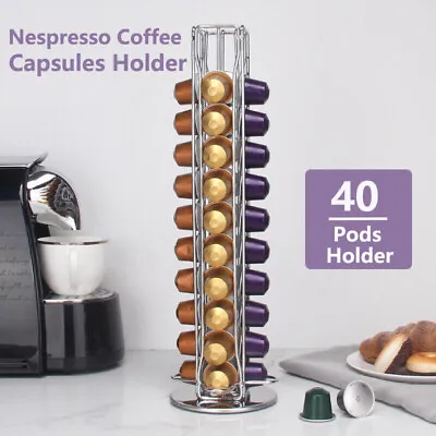 40 Nespresso Coffee Capsules Pod Holder Stand Dispenser Rack Storage Capsule • $17.49