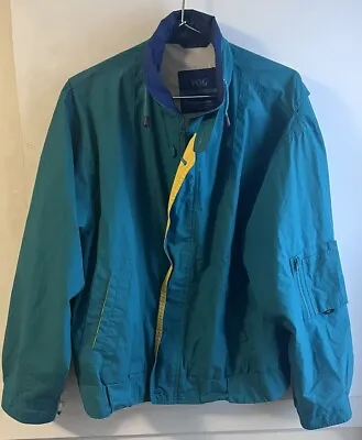 Vintage London Fog 80’s/90’s Men’s Jacket Sz Large Blue/Green Bomber Style Retro • $15