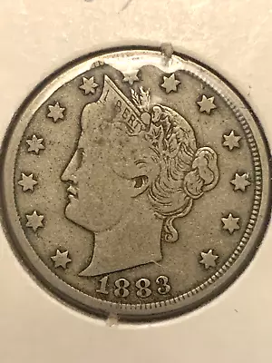 1883-P Liberty  V  Nickel Coin With  Cents  - Nice Detail! Free Shipping! • $7.19