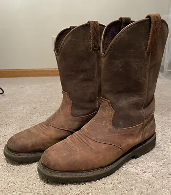 Cabela's Pinedale Brown Rounded Toe Western Work Boots Mens Size 14 D • $39.85