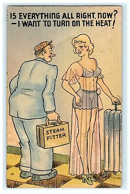 Steam Fitter Salesman Risque Woman Sheer Clothing Comical Humor - Damaged • $9.99