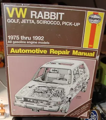 Haynes Manuals #884 VW Rabbit Golf Jetta Scirocco Pick-Up 1975 Thru 1992 • $7.17