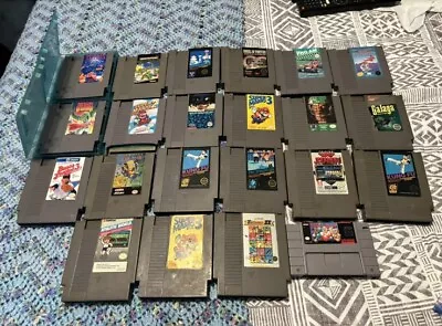 22x NON-WORKING NES AND SNES GAME LOT - MARIO PUNCH OUT SIMPSONS MORE - READ • $0.99