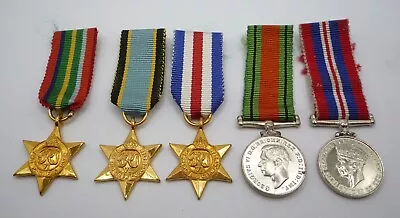 5 X Ww2 Miniature Medals Air Crew Europe Pacific Star Etc • £24.99