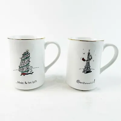 Vintage Merry Masterpieces Coffee Mugs Set 2 Christmas Holiday 1st Edition 1999 • $12.74