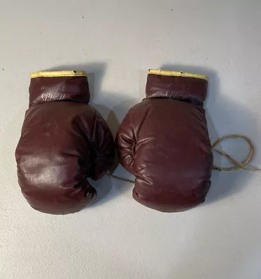 Vintage Worlds Champ Leather Child's Boxing Gloves With Laces Amazing • $85.46