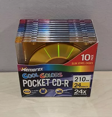 Memorex 10 Pack Cool Colors Pocket CD-R (210MB/24Min./Up To 24x Multi Speed) • $15