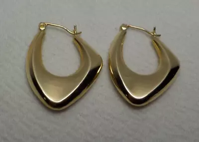 Vintage 14k Solid Yellow Gold Hoop Earrings • $235.87