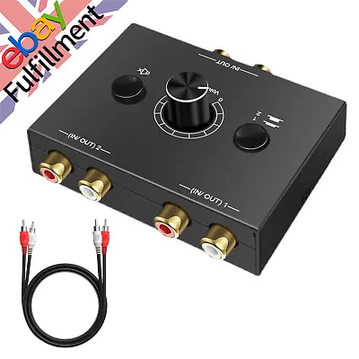 1 In 2 Out / 2 In 1 Out RCA Stereo Audio Switch Audio Switcher Splitter • £14.99