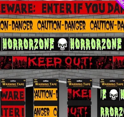 12M Halloween Warning Tape Banner Haunted House Party Decoration Bloody Caution • £2.99