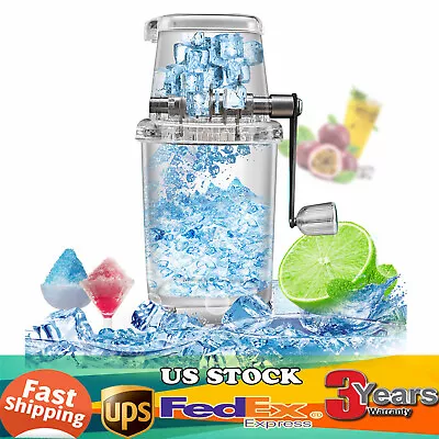 Manual Ice Crusher Shaver Portable Shaved Ice Machine Hand Snow Cone Maker New • $24