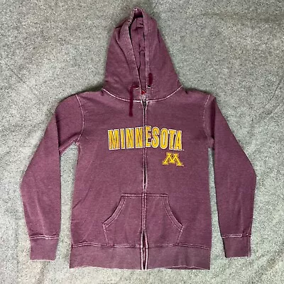 Minnesota Gophers Womens Hoodie Medium Maroon Gold Zip Sweatshirt Jacket NCAA • $17.08