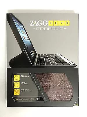 $29.99 • Buy New ZAGGfolio Case For Apple IPad 2, 3 & 4Gen W/Keyboard Alligator Leather Brown